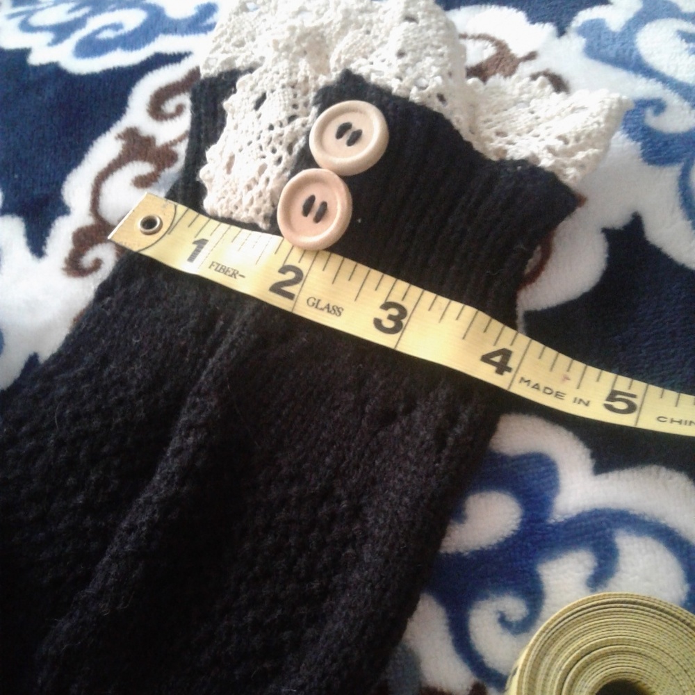 SOLD - Lace Button Boot Cuffs Boot Toppers - Picture 4 of 5